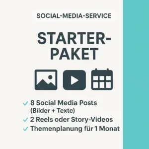 Starter-Paket – Social Media Content mit 8 Posts, 2 Reels und Themenplan