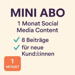 Mini Abo Social Media Content – 1 Monat Testphase mit 8 Beiträgen