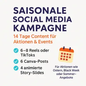 Saisonale Social Media Kampagne – 14 Tage Content-Service für Aktionen & Feiertage