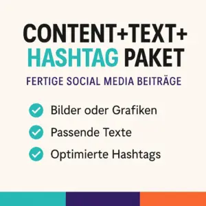 Social Media Content Paket – mit Texten & Hashtags für fertige Posts