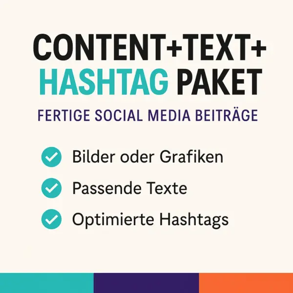 Social Media Content Paket – mit Texten & Hashtags für fertige Posts